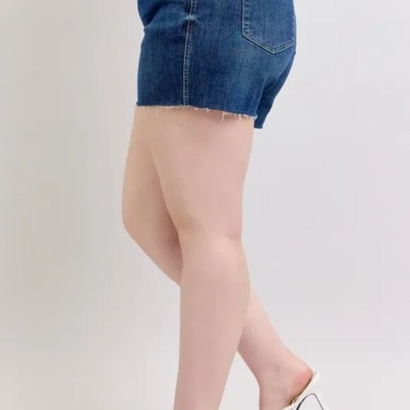 Judy Blue Plus Size High Waist‎ Criss-Cross Waistband Denim Shorts - Picture 3 of 10
